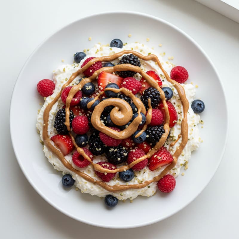 Silky Greek Yogurt Protein Mousse with Mixed Berries
