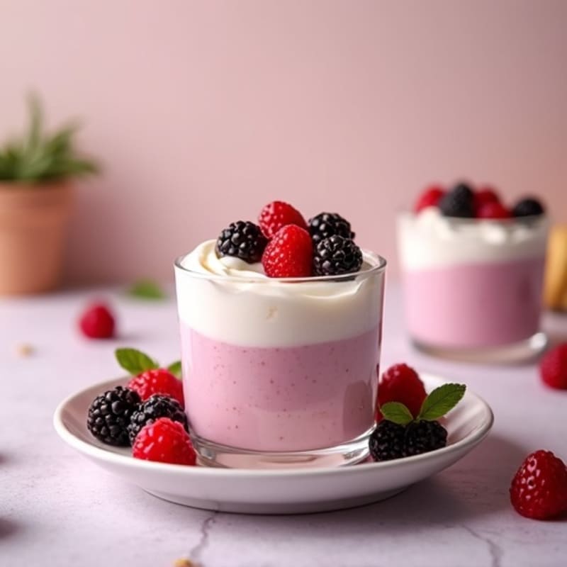 Creamy Greek Yogurt Protein Mousse with Mixed Berries
