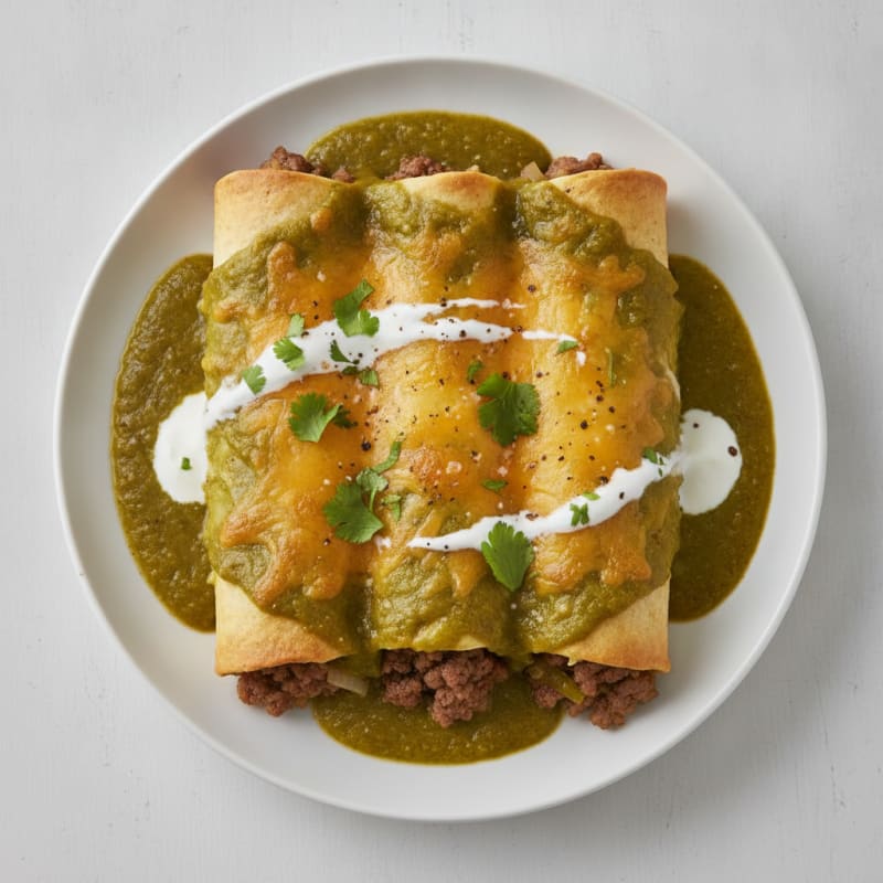 Green Chili Beef Enchiladas