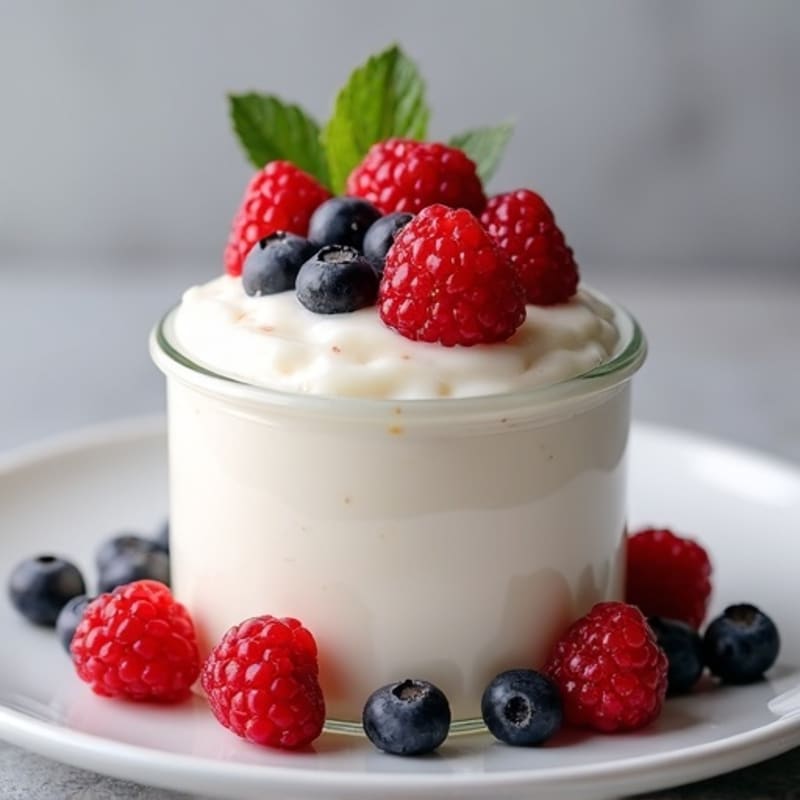 Greek Yogurt Protein Mousse with Mixed Berries