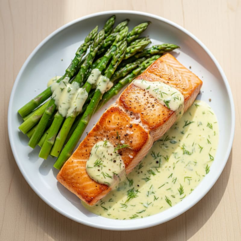 Pan-Seared Salmon with Lemon-Dill Sauce