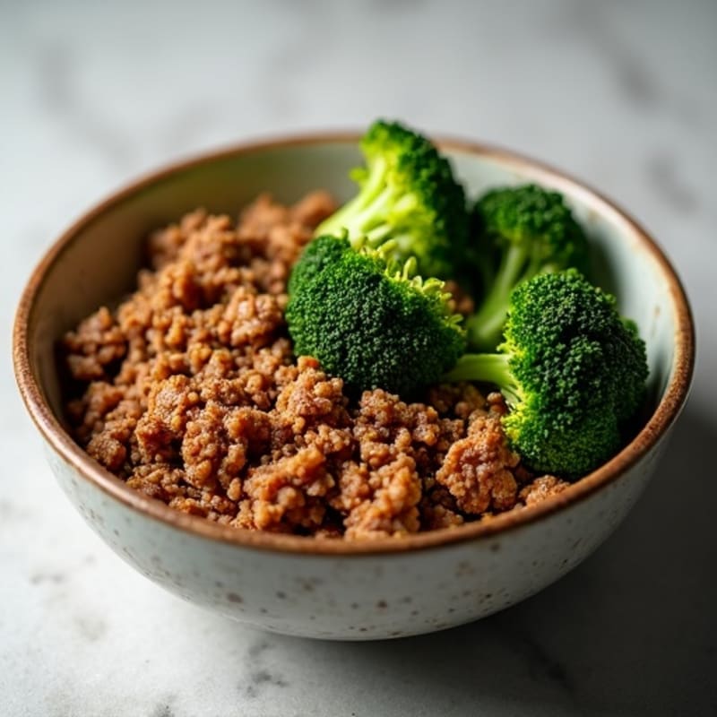 Crispy Ground Beef and Roasted Broccoli Bowl