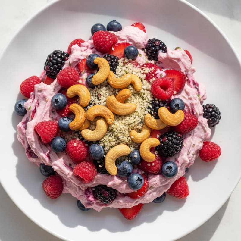 Creamy Greek Yogurt Protein Mousse with Mixed Berries