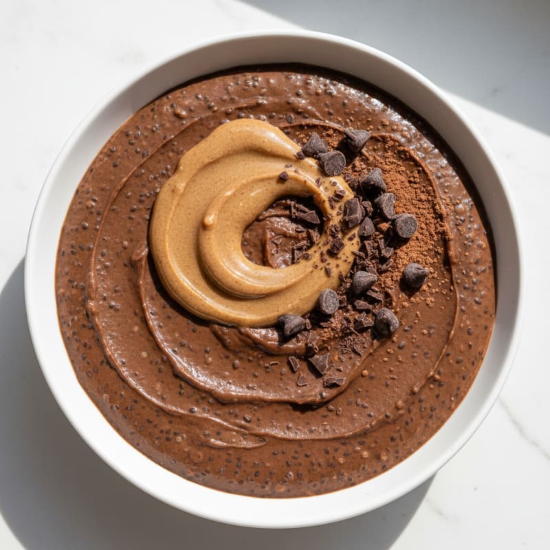 Silky Chocolate Protein Pudding with Chia Seeds