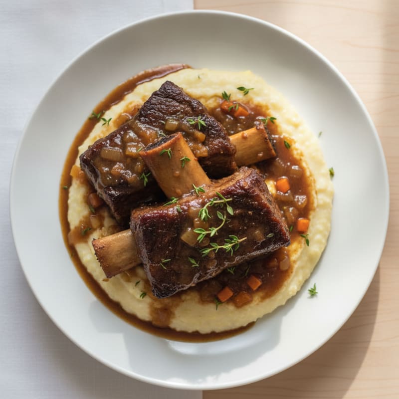 Braised Short Ribs with Creamy Grits
