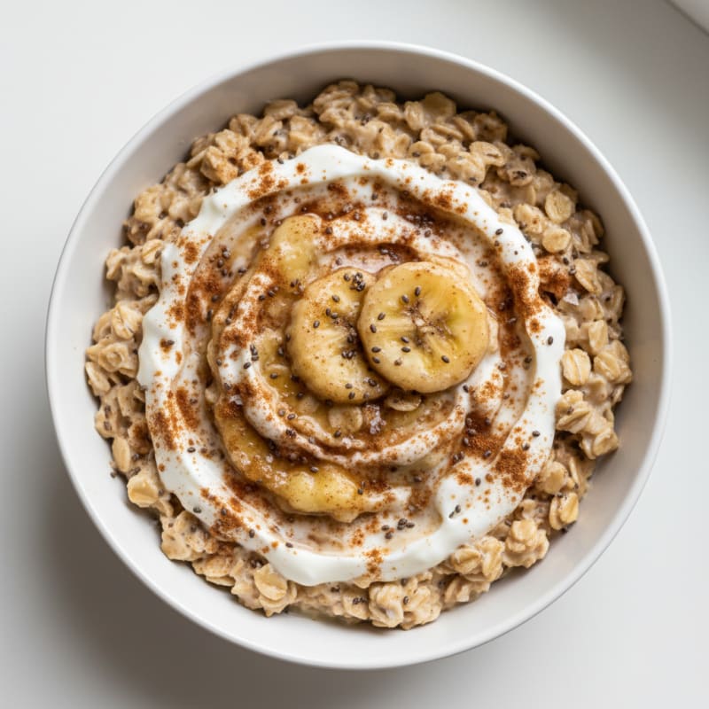 Creamy Banana Cinnamon Overnight Oats
