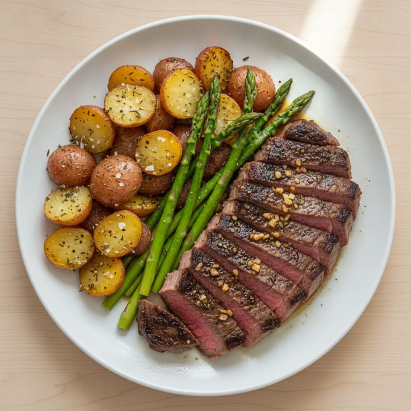 Garlic Herb Steak and Roasted Potatoes