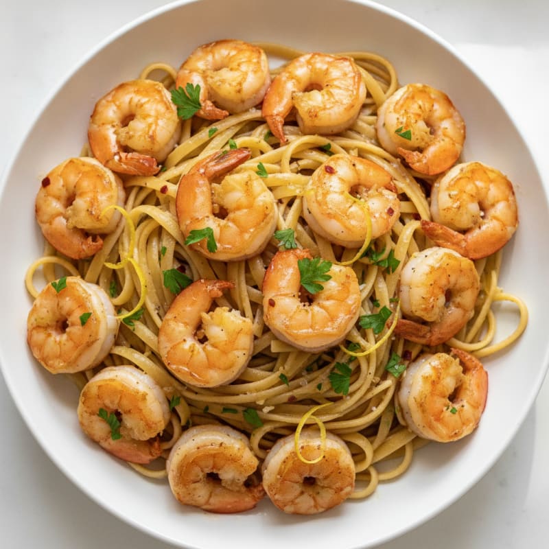 Garlic Butter Shrimp Scampi with Linguine