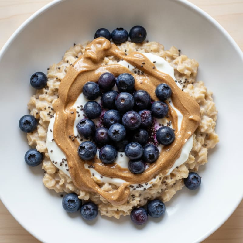 Blueberry Almond Protein Oats
