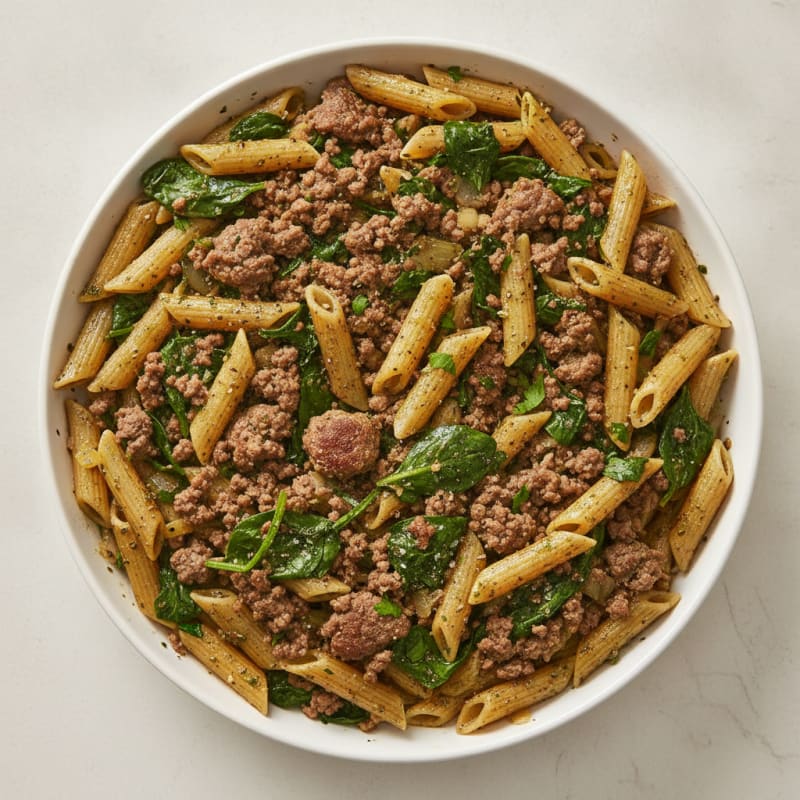 Garlic Herb Beef Pasta Skillet