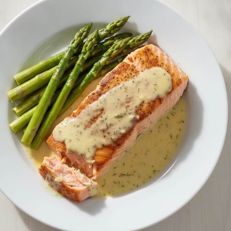 Pan-Seared Salmon with Lemon-Dill Sauce