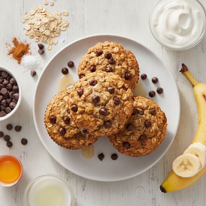 High-Protein Banana Chocolate Chip Muffins
