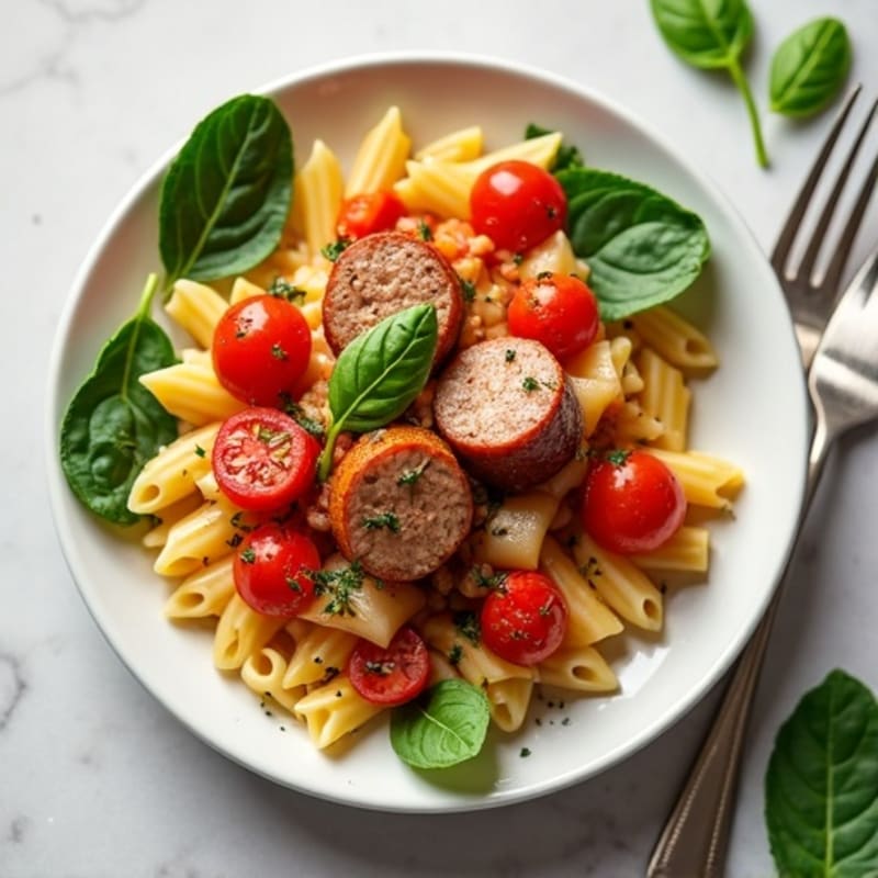 Lean Turkey Sausage Ragu with Protein Pasta