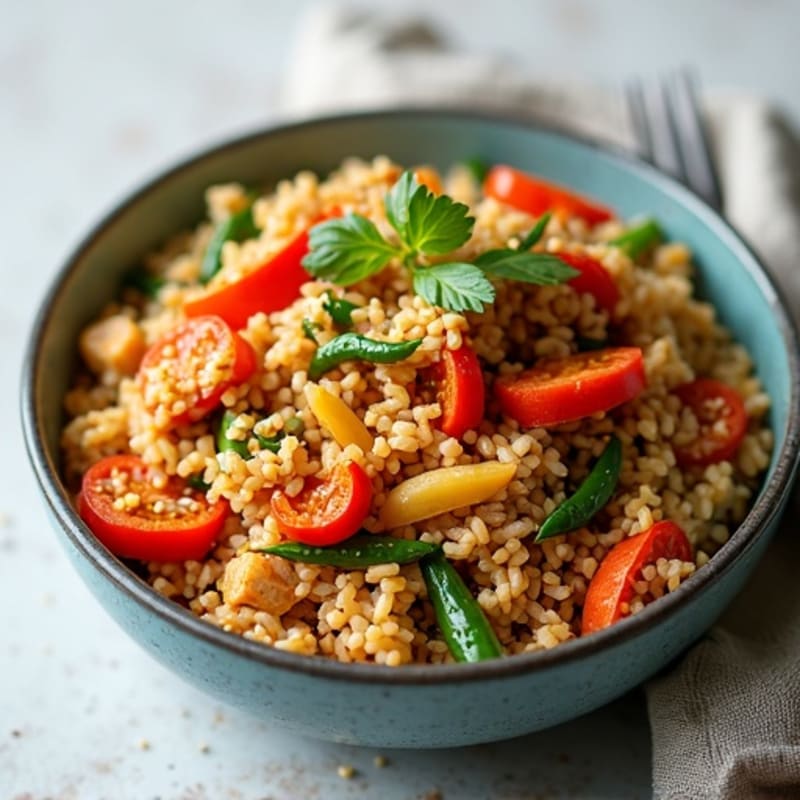 Chicken and Crispy Vegetable Brown Rice Stir-Fry