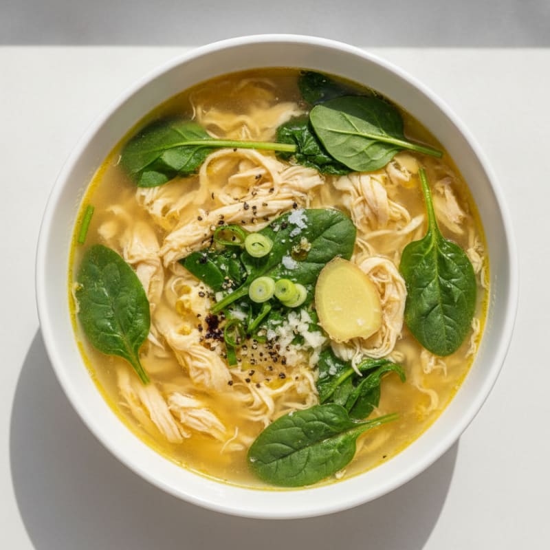 Savory Egg Drop Soup with Spinach