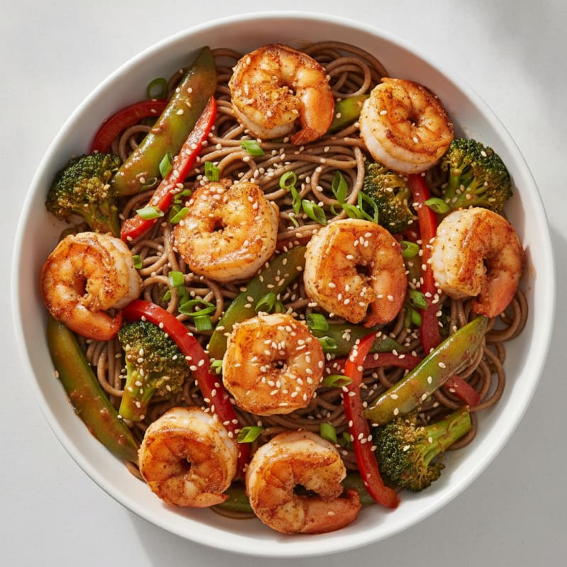 Spicy Shrimp and Soba Noodle Bowl