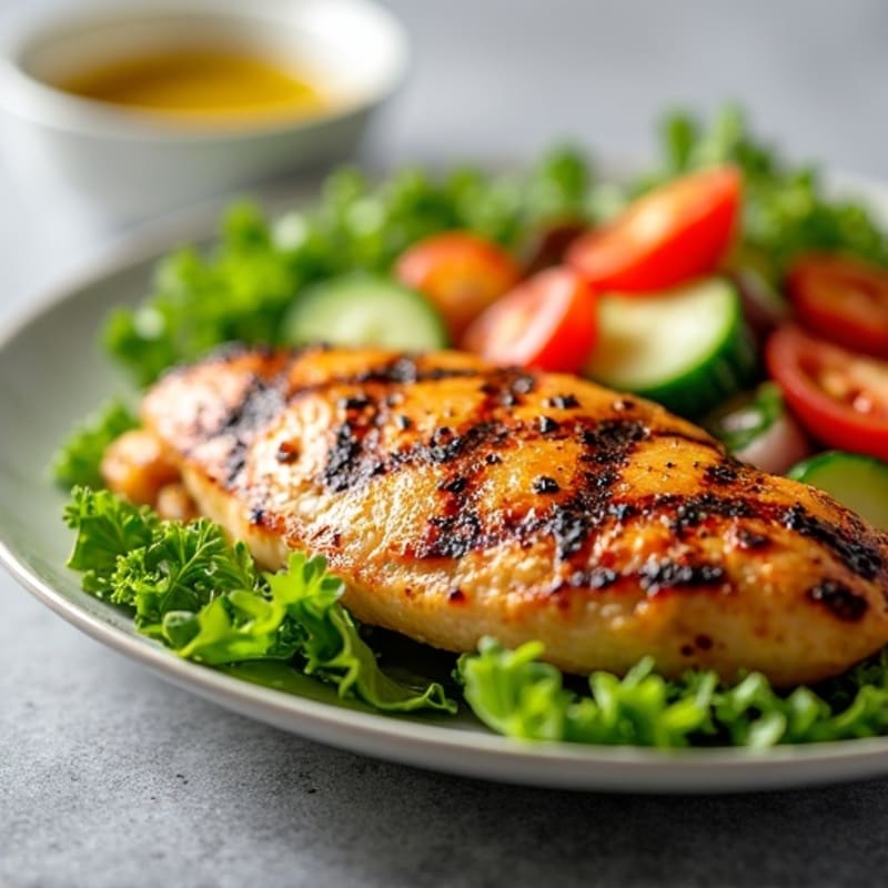Grilled Chicken Breast with Crunchy Veggie Salad