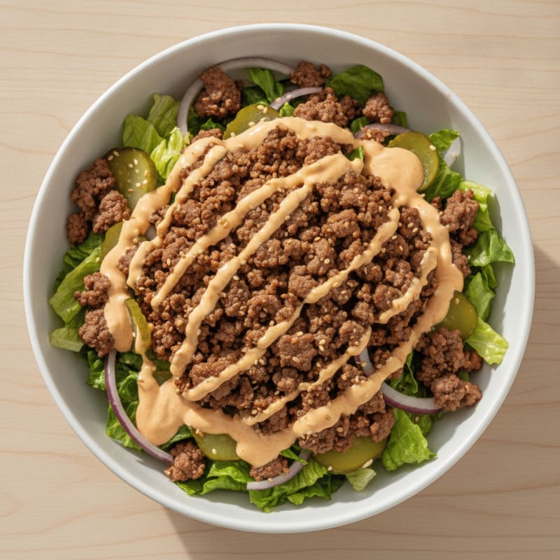 Ground Beef Big Mac Bowl