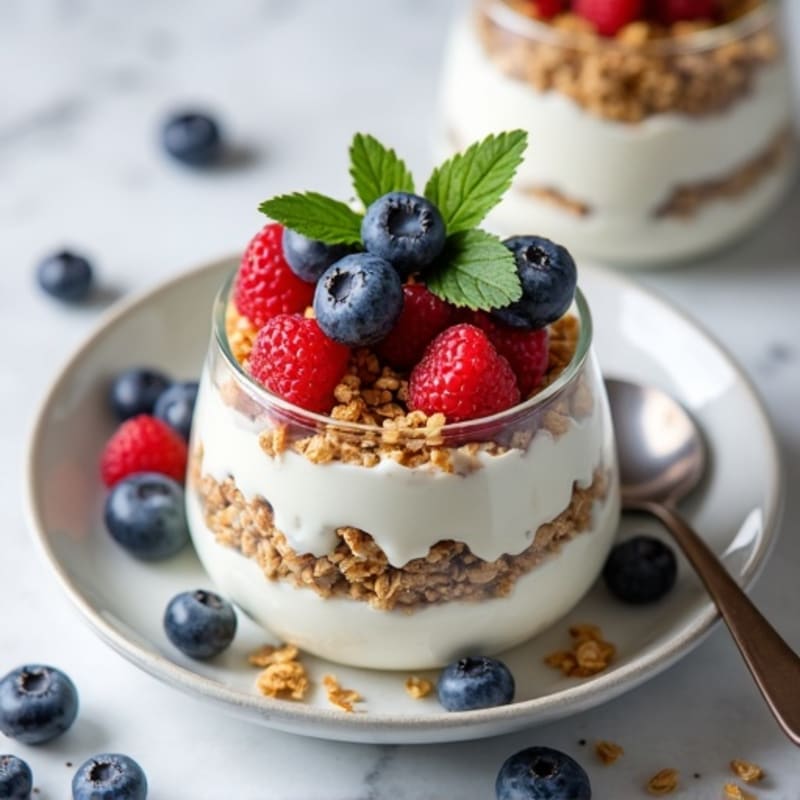 Creamy Greek Yogurt Parfait with Hemp Seeds and Almond Butter
