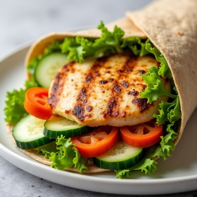 Fresh Grilled Chicken and Crunchy Vegetable Wrap