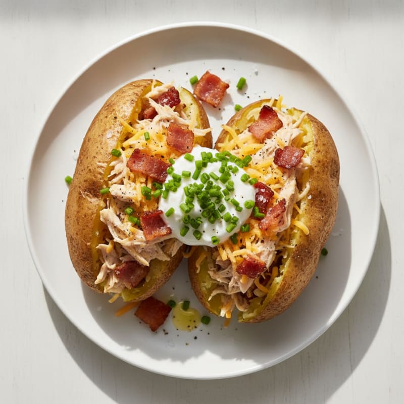 Loaded Baked Potatoes with Bacon and Chives