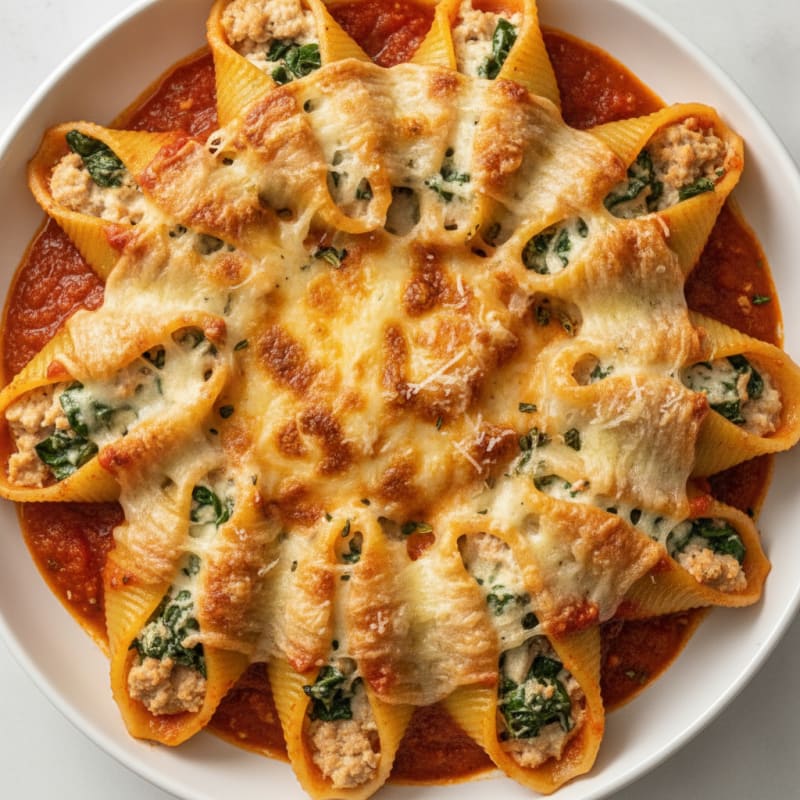 Baked Spinach & Ricotta Stuffed Shells