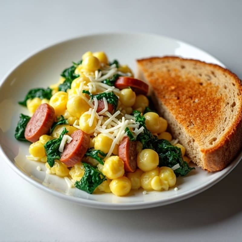Egg White and Turkey Sausage Scramble with Spinach