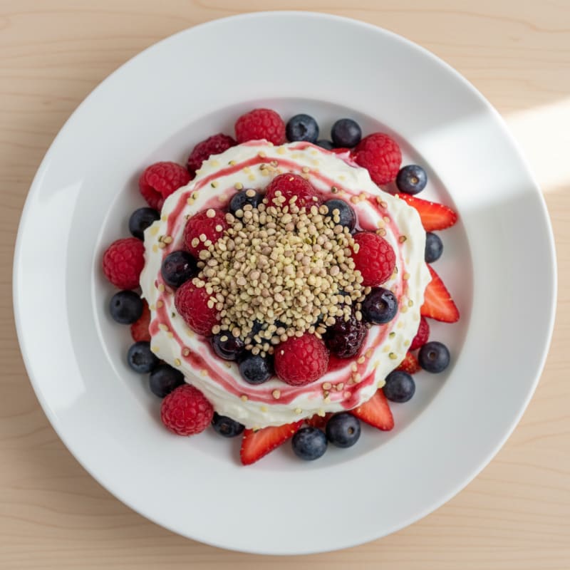 Greek Yogurt Protein Parfait with Mixed Berries
