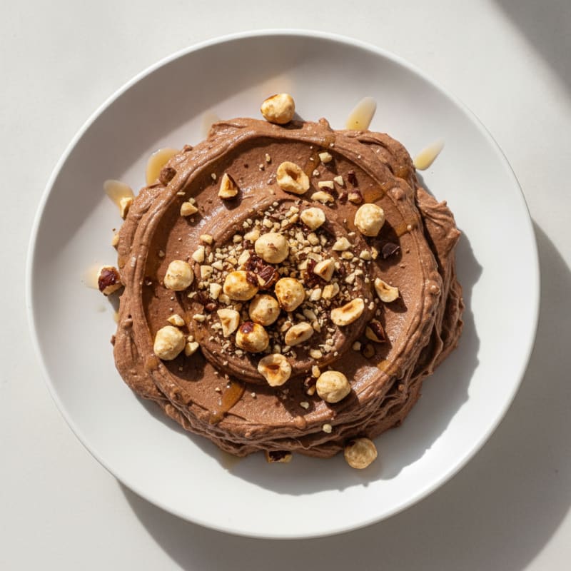 Chocolate Protein Mousse with Toasted Hazelnuts