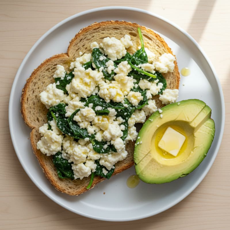 Egg White and Cottage Cheese Scramble with Spinach