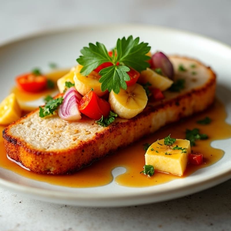 Crispy Pork Tenderloin with Caramelized Banana Salsa