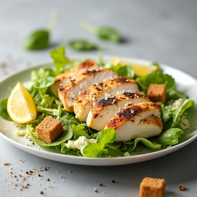 Grilled Chicken Caesar Salad with Creamy Lemon-Garlic Dressing