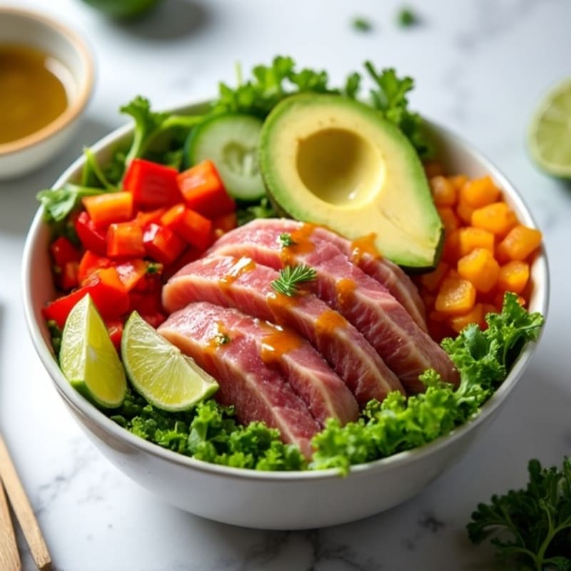 Fresh Tuna and Avocado Bowl with Citrus Soy Dressing