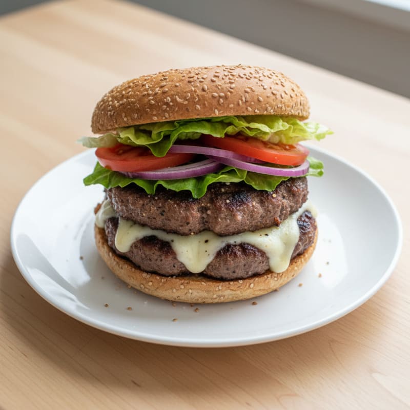 Mozzarella Stick Stuffed Burger