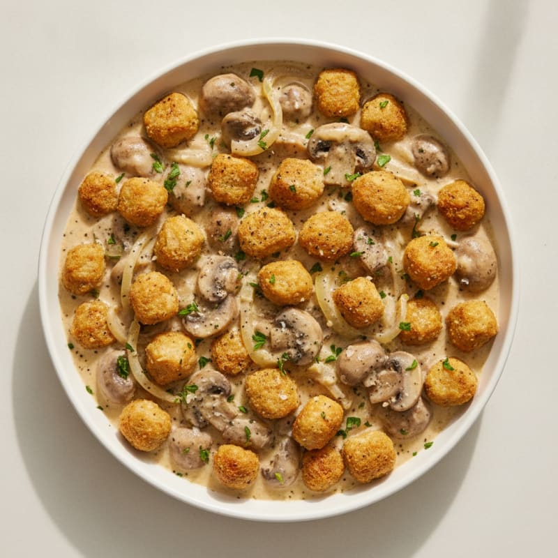 Creamy Mushroom Soy Chunk Skillet