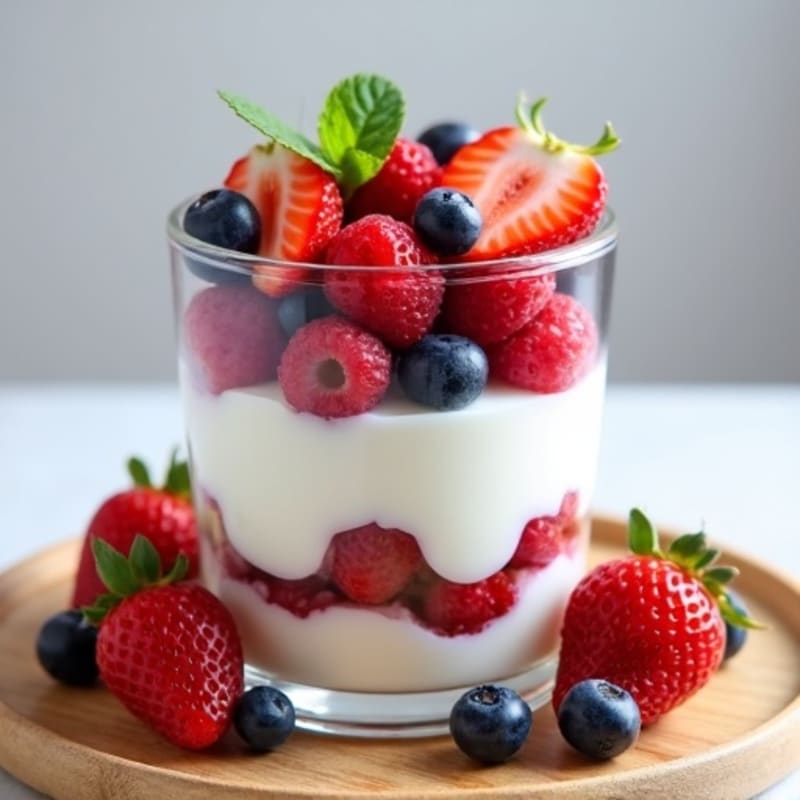 Greek Yogurt Protein Parfait with Mixed Berries