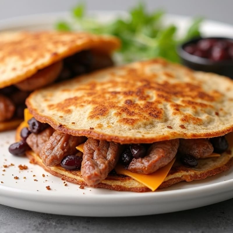 Steak and Black Bean Crispy Quesadillas