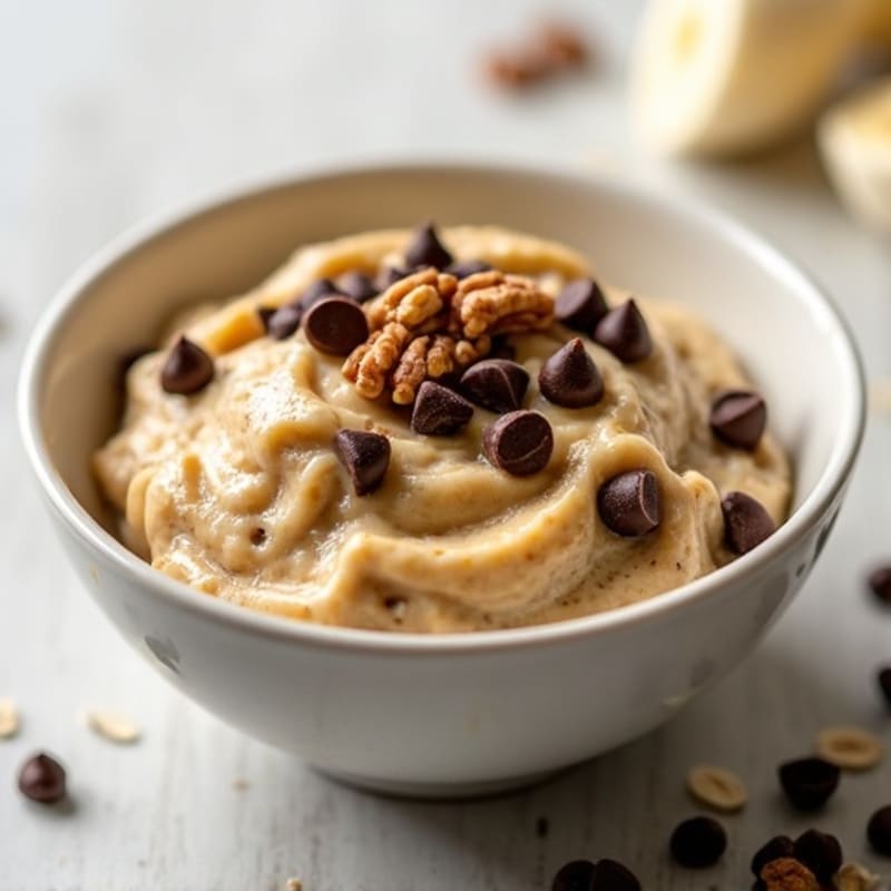 High-Protein Cookie Dough with Chopped Nuts and Dark Chocolate Chips