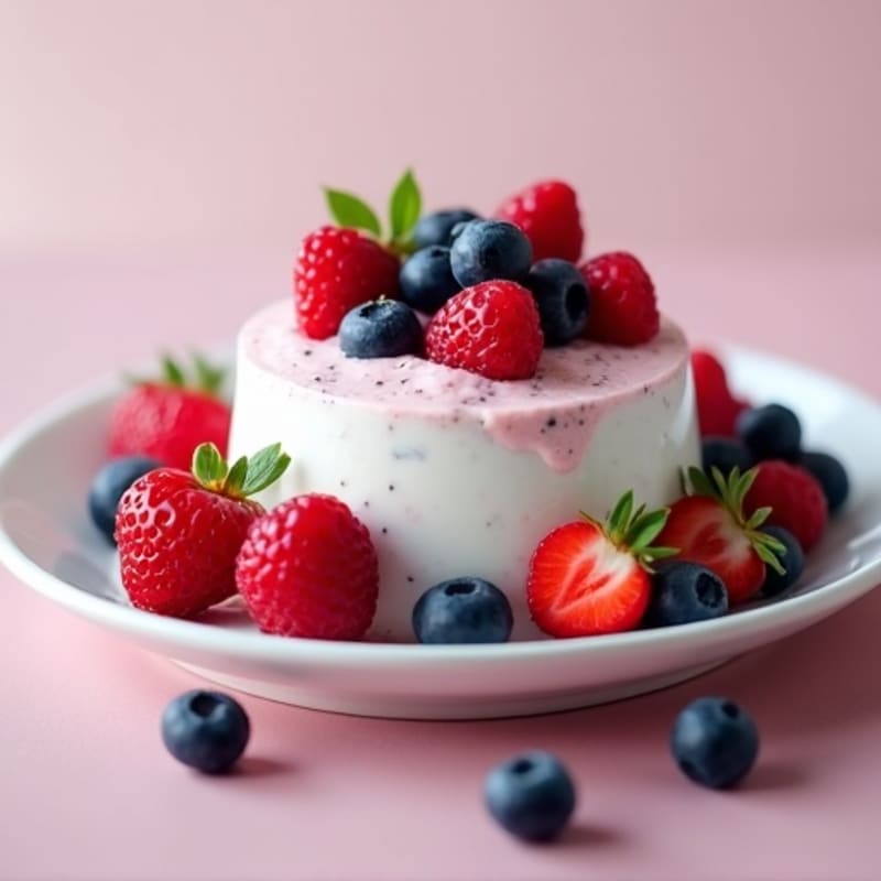 Greek Yogurt Protein Mousse with Mixed Berries