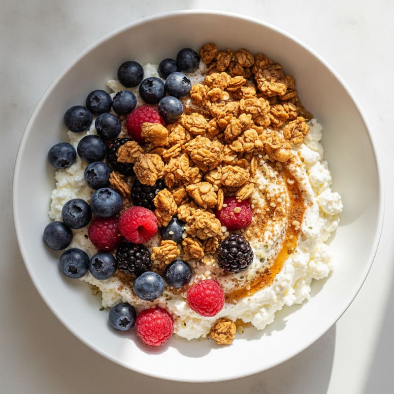 Cottage Cheese Berry Bowl with Granola