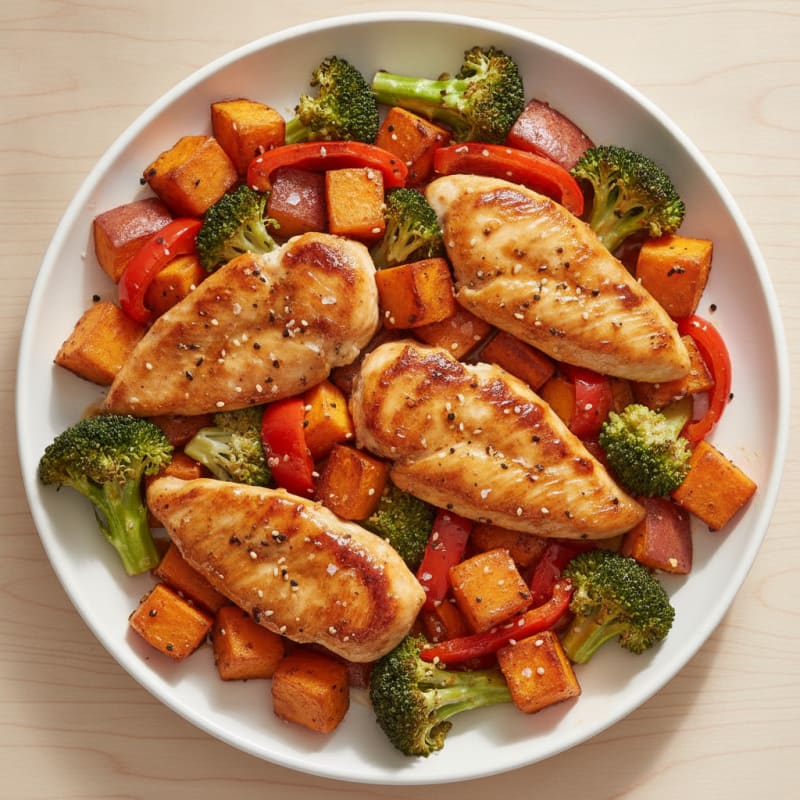 Sheet Pan Honey-Garlic Chicken and Roasted Vegetables