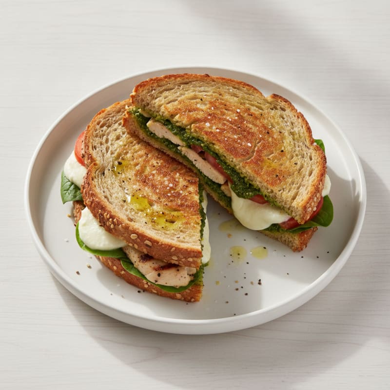 Pressed Chicken Panini with Pesto