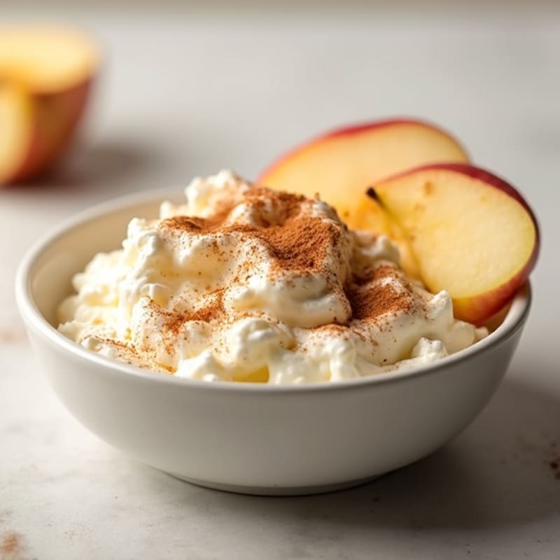 Creamy Cottage Cheese with Crisp Apple Slices and Cinnamon