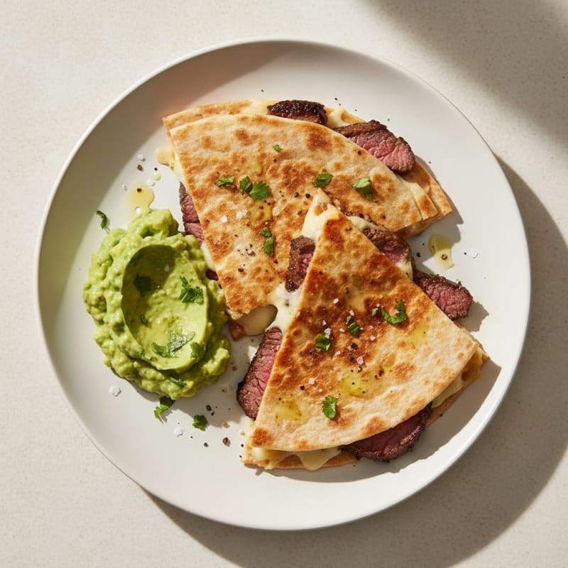 Carne Asada Quesadillas with Guacamole