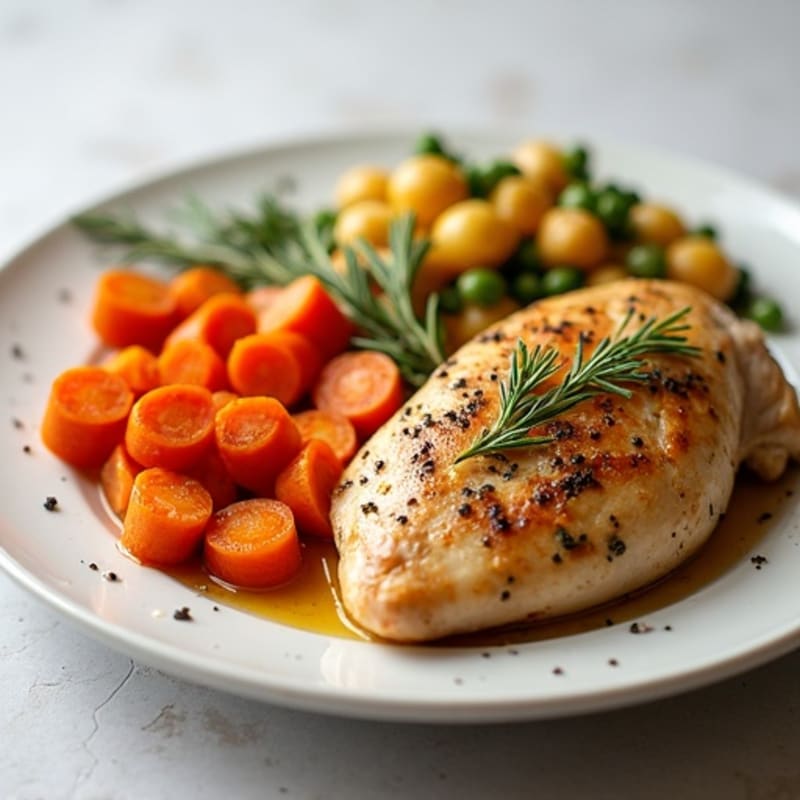 Herb-Roasted Chicken with Roasted Carrots