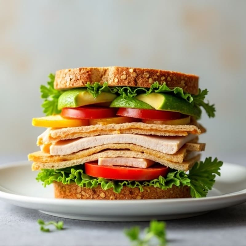 Stacked Turkey Club with Fresh Avocado