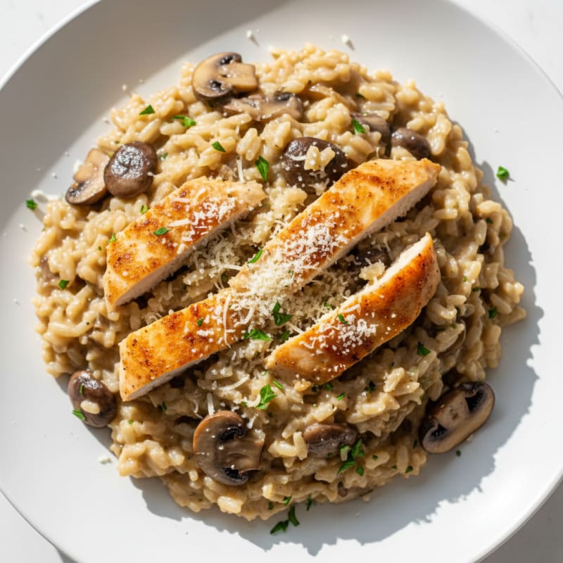 Creamy Mushroom Risotto with Parmesan