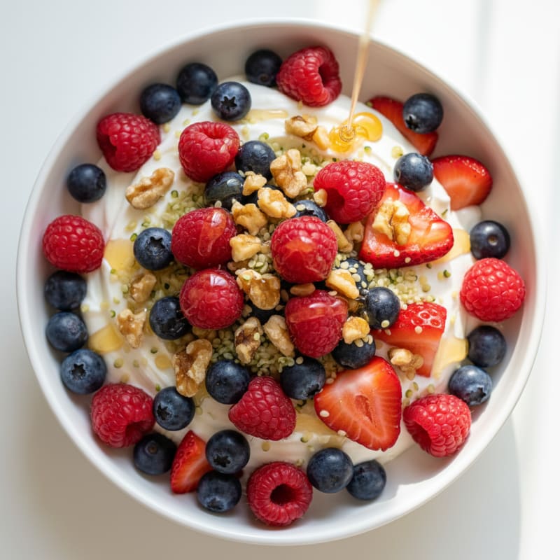 Greek Yogurt Protein Bowl with Mixed Berries