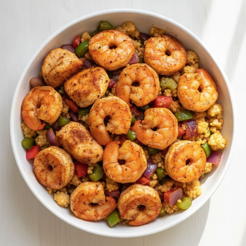 Cajun Shrimp and Chicken Power Bowl