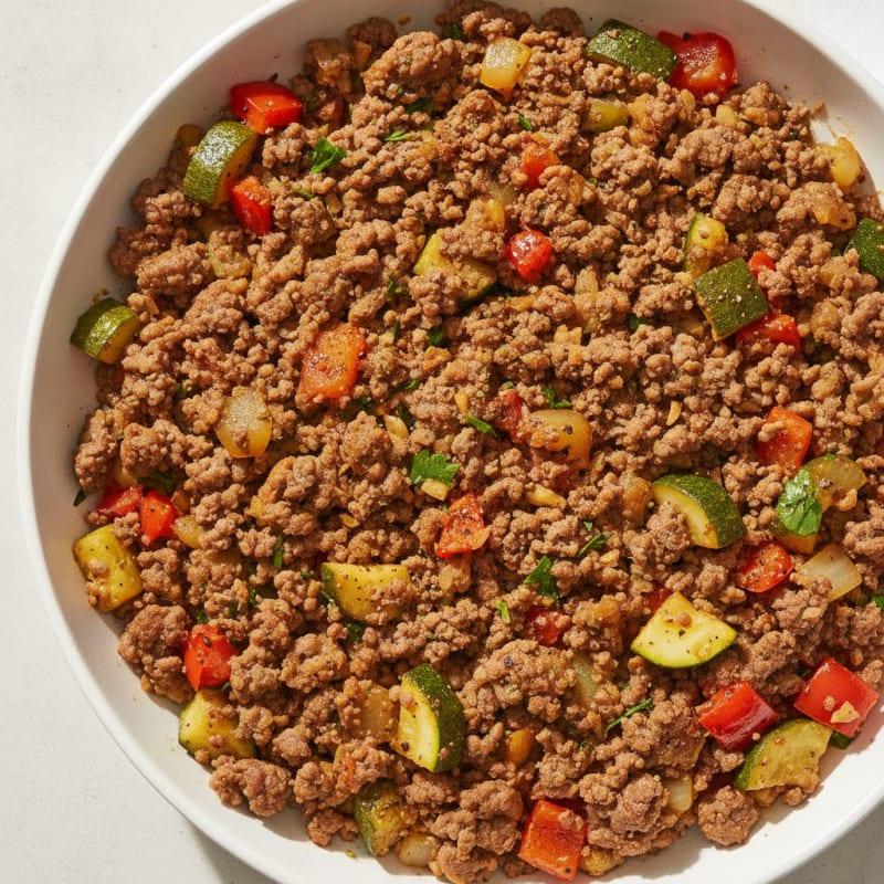 Lean Ground Beef and Vegetable Skillet